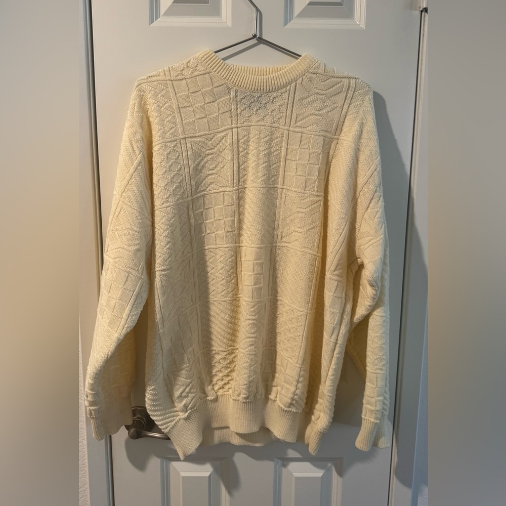 sw casuals cream knit fisherman pullover